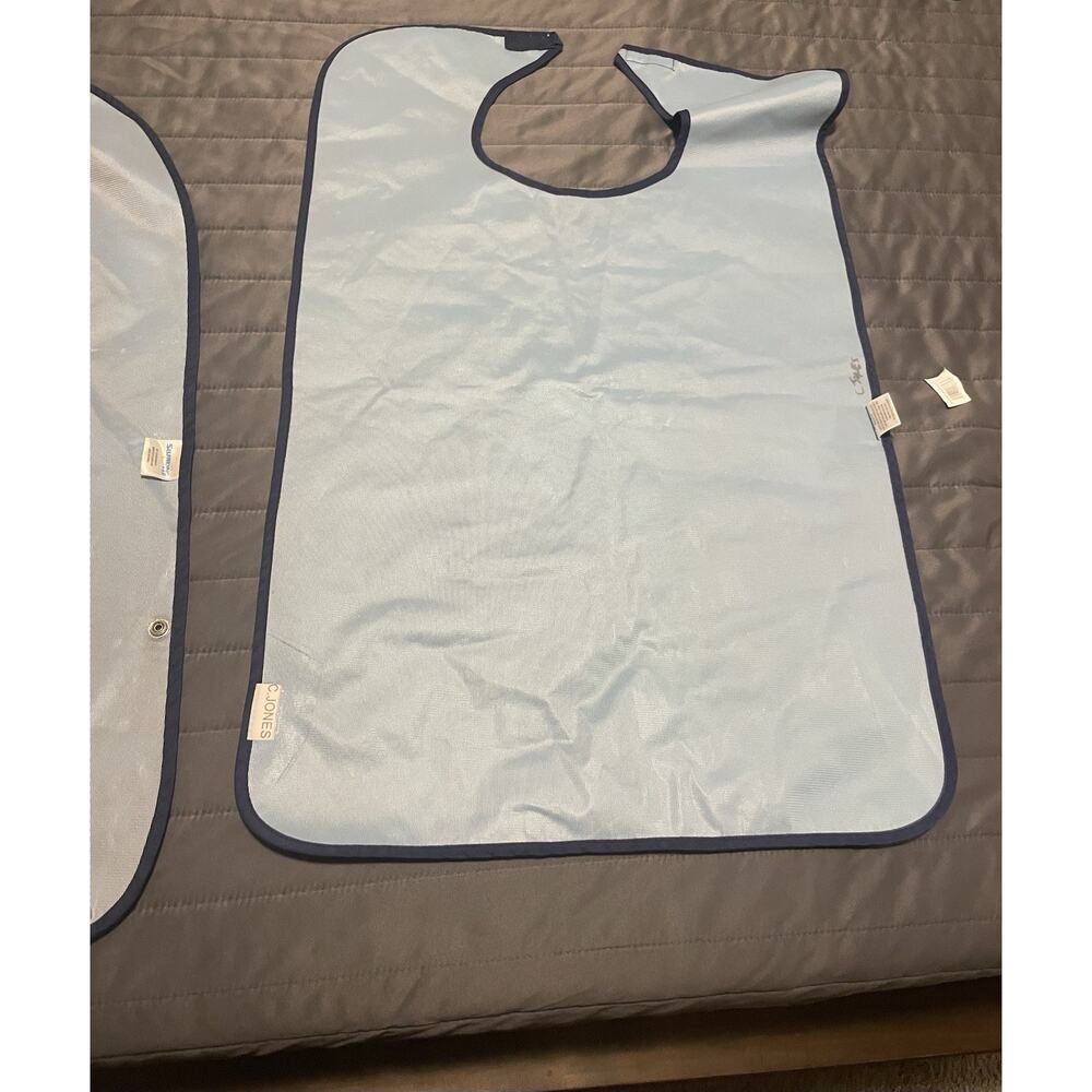 2 Self Aiding Adult Waterproof Bib Clothing Protectors Elderly Special Needs - Picture 9 of 12